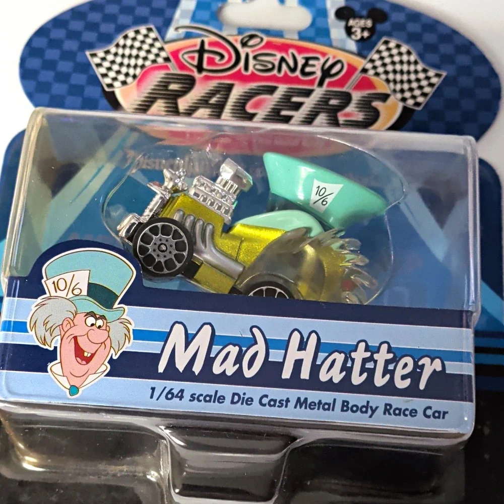 Disney Racers Mad Hatter 1:64 Diecast Metal Body Car, Unopened Box